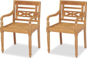 vidaXL krzesła Batavia, 2 sztuki, lite drewno tekowe (43051) 1