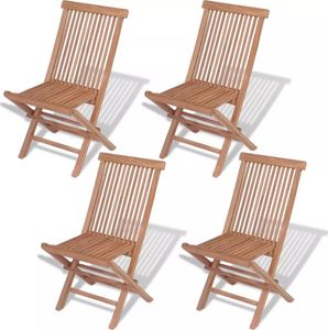 vidaXL składane krzesła ogrodowe, 4 sztuki, lite drewno tekowe (43040) 1