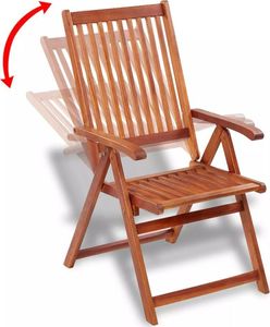 vidaXL składane krzesła ogrodowe, 2 sztuki, lita akacja, brązowe (41820) 4