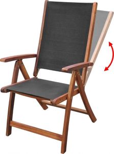 vidaXL składane krzesła ogrodowe, 2 sztuki, drewno akacjowe i textilene (41747) 3