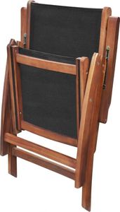 vidaXL składane krzesła ogrodowe, 2 sztuki, drewno akacjowe i textilene (41747) 4