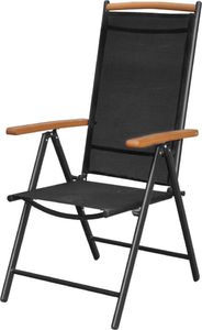 vidaXL składane krzesła ogrodowe, 2 sztuki, aluminium, textilene, czarne (41732) 2
