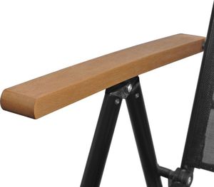 vidaXL składane krzesła ogrodowe, 2 sztuki, aluminium, textilene, czarne (41732) 6