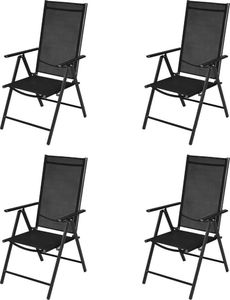 vidaXL Składane krzesła ogrodowe, 4 szt., aluminium/textilene, czarne 2