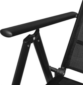 vidaXL Składane krzesła ogrodowe, 4 szt., aluminium/textilene, czarne 6