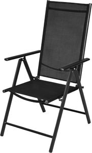 vidaXL Składane krzesła ogrodowe, 2 sztuki, aluminium, textilene, czarne (41730) 2