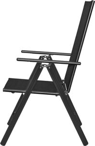 vidaXL Składane krzesła ogrodowe, 2 sztuki, aluminium, textilene, czarne (41730) 3