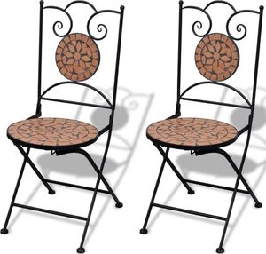 vidaXL składane krzesła bistro, 2 sztuki, ceramiczne, terakota 1