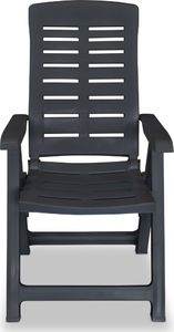 vidaXL rozkładane krzesła ogrodowe, 2 sztuki, plastikowe, antracytowe (43897) 5