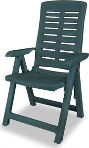 vidaXL rozkładane krzesła ogrodowe, 2 sztuki, plastikowe, zielone (43896) 3