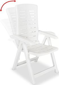 vidaXL Rozkładane krzesło ogrodowe, 2 szt., plastikowe, białe 2