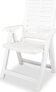 vidaXL Rozkładane krzesło ogrodowe, 2 szt., plastikowe, białe 3