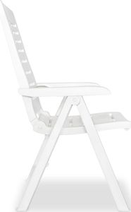 vidaXL Rozkładane krzesło ogrodowe, 2 szt., plastikowe, białe 4