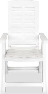 vidaXL Rozkładane krzesło ogrodowe, 2 szt., plastikowe, białe 5