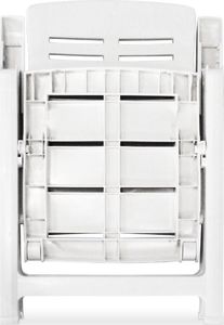 vidaXL Rozkładane krzesło ogrodowe, 2 szt., plastikowe, białe 6