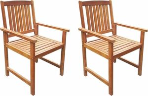 vidaXL krzesła ogrodowe, 2 sztuki, lite drewno akacjowe, brązowe (42626) 1