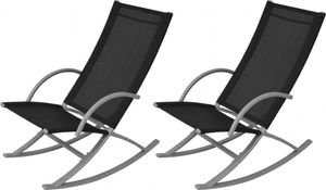 vidaXL bujane krzesła ogrodowe, 2 sztuki, stal i textilene, czarne (42163) 1