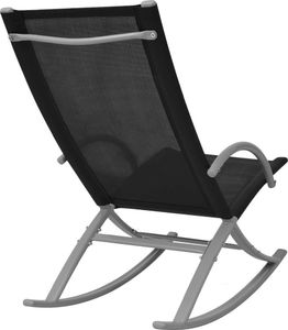 vidaXL bujane krzesła ogrodowe, 2 sztuki, stal i textilene, czarne (42163) 4