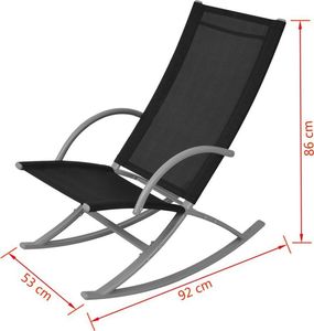 vidaXL bujane krzesła ogrodowe, 2 sztuki, stal i textilene, czarne (42163) 7