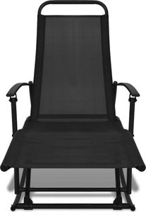 vidaXL bujane krzesło ogrodowe, stal i tworzywo textilene, czarne (42158) 2