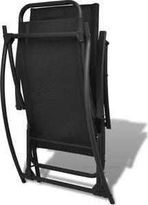 vidaXL bujane krzesło ogrodowe, stal i tworzywo textilene, czarne (42158) 6