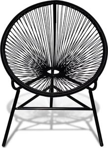 vidaXL okrągłe krzesło ogrodowe, polirattan, czarne (41383) 1