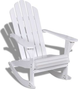vidaXL ogrodowy fotel bujany, drewniany, biały (40861) 1