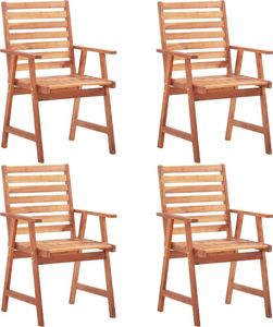 vidaXL krzesła ogrodowe, 4 sztuki, lite drewno akacjowe (3051100) 1