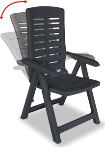 vidaXL rozkładane krzesła ogrodowe, 4 sztuki, plastikowe, antracytowe (275071) 2