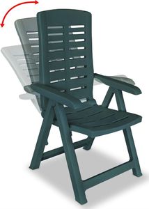 vidaXL rozkładane krzesła ogrodowe, 4 sztuki, plastikowe, zielone (275069) 2