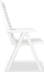 vidaXL Rozkładane krzesła ogrodowe, 6 szt., plastikowe, białe 5