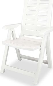 vidaXL Krzesła ogrodowe rozkładane, 4 szt., plastikowe, białe 3