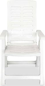 vidaXL Krzesła ogrodowe rozkładane, 4 szt., plastikowe, białe 4