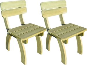vidaXL krzesła ogrodowe 2 sztuki Drewno sosnowe (273755) 1
