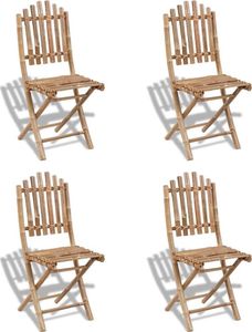 vidaXL składane krzesła ogrodowe, 4 sztuki, bambusowe (271715) 1