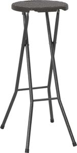 vidaXL składane stołki, 2 sztuki, HDPE i stal, brązowe, rattanowy wygląd (44559) 2