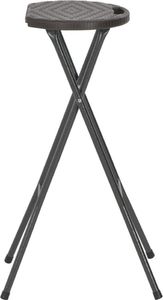 vidaXL składane stołki, 2 sztuki, HDPE i stal, brązowe, rattanowy wygląd (44559) 3