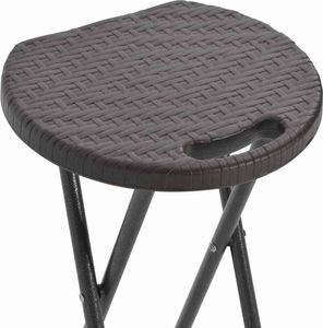 vidaXL składane stołki, 2 sztuki, HDPE i stal, brązowe, rattanowy wygląd (44559) 6