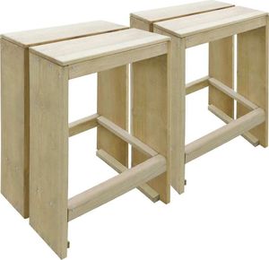 vidaXL ogrodowe stołki barowe, 2 sztuki, impregnowane drewno sosnowe FSC (44911) 1