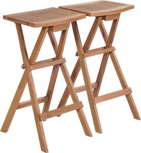 vidaXL składane stołki barowe, 2 sztuki, lite drewno tekowe (44727) 1