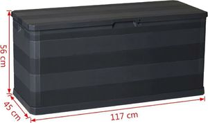 Skrzynia ogrodowa vidaXL 117x45x56 cm 280 l Czarny 8