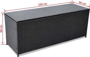 Skrzynia ogrodowa vidaXL 150x50x60 cm Czarny 5
