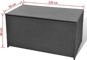 Skrzynia ogrodowa vidaXL 120x50x60 cm Czarny 5