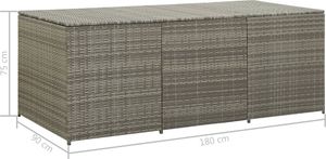 Skrzynia ogrodowa vidaXL 180x90x75 cm Szary 8