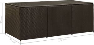 Skrzynia ogrodowa vidaXL 180x90x75 cm Brąz 8