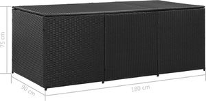 Skrzynia ogrodowa vidaXL 180x90x75 cm Czarny 8