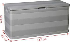 Skrzynia ogrodowa vidaXL 117x45x56 cm 280 l Szary 8