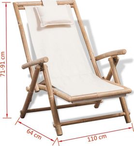 vidaXL leżak tarasowy, bambus (41893) 6
