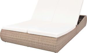 vidaXL łóżko ogrodowe, polirattan, beżowe (42887) 1