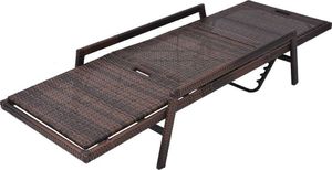 vidaXL leżak ogrodowy z poduszką, polirattan, brązowy (43107) 6